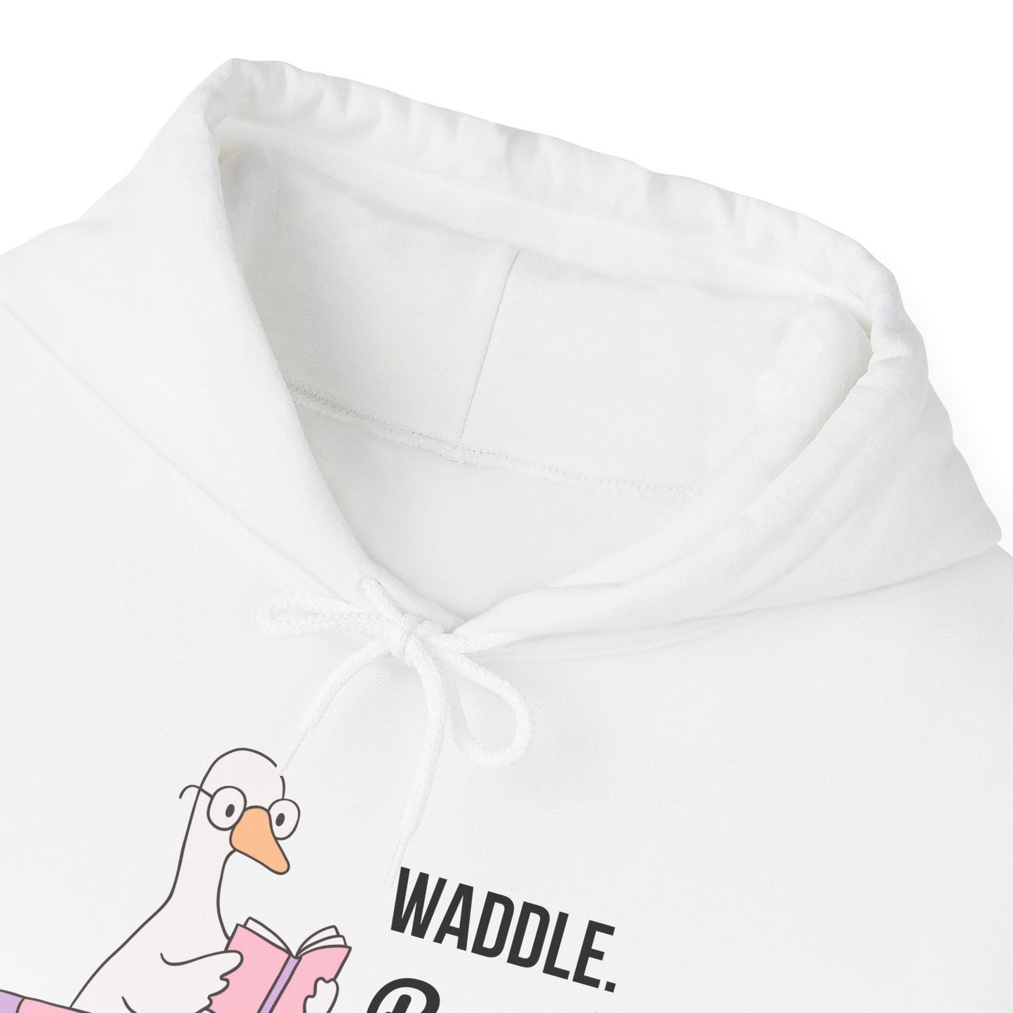 Waddle. Read. Repeat. Hoodie - Cozy Unisex Sweatshirt for Book Lovers, Perfect Gift for Readers, Casual Wear, Literary Apparel, Funny Gift