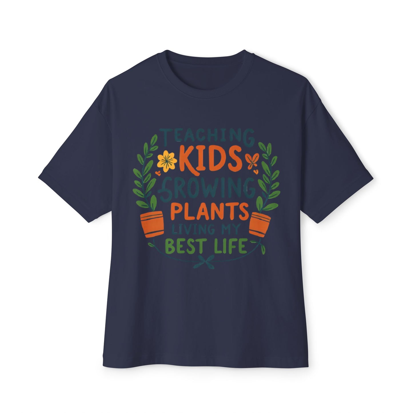 Teacher Plant Lover Oversized Unisex Boxy Tee