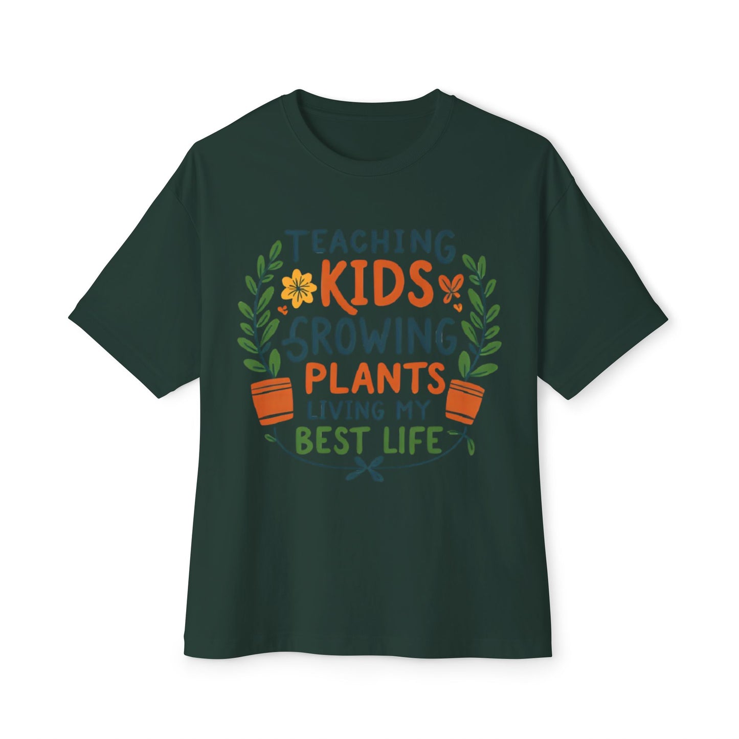 Teacher Plant Lover Oversized Unisex Boxy Tee