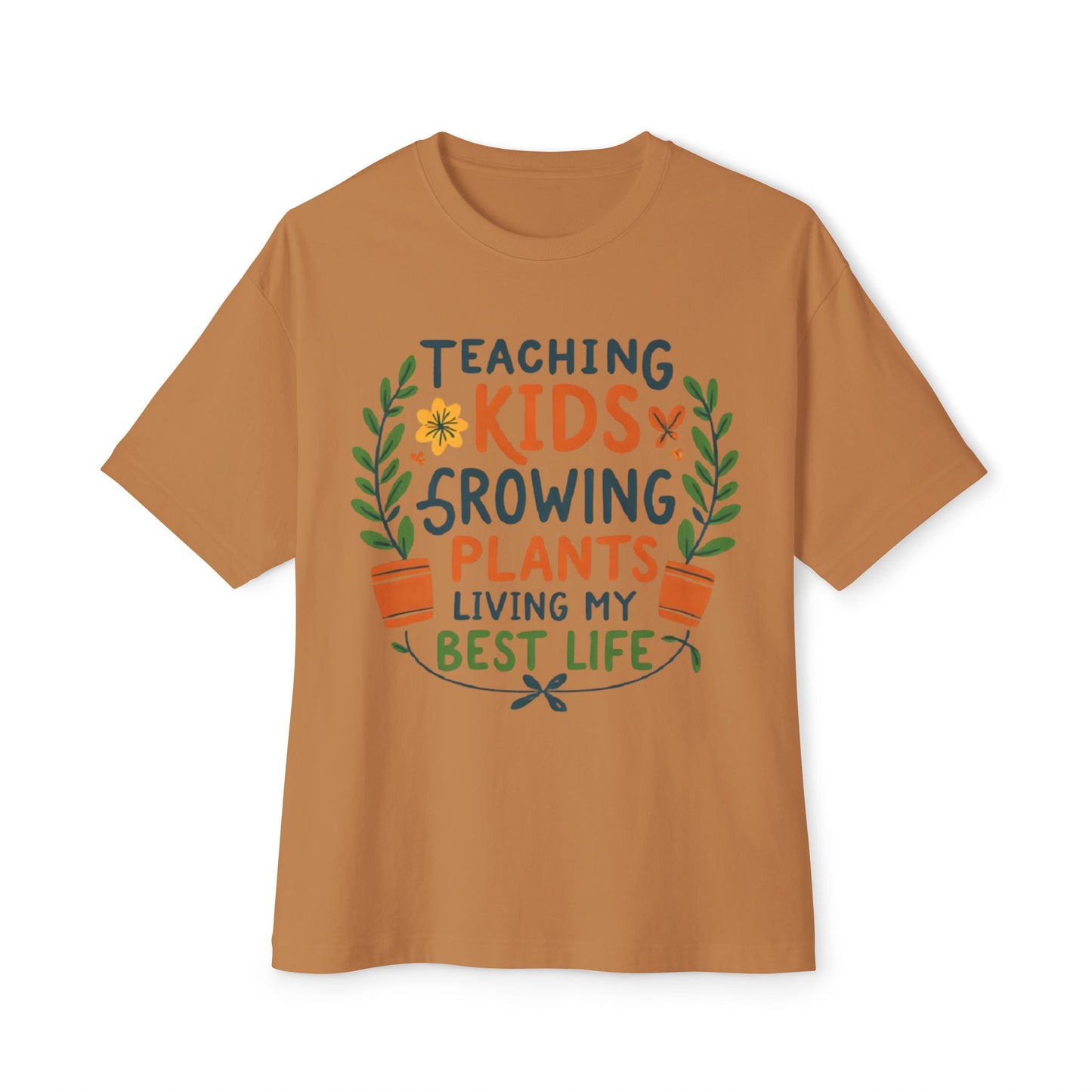 Teacher Plant Lover Oversized Unisex Boxy Tee