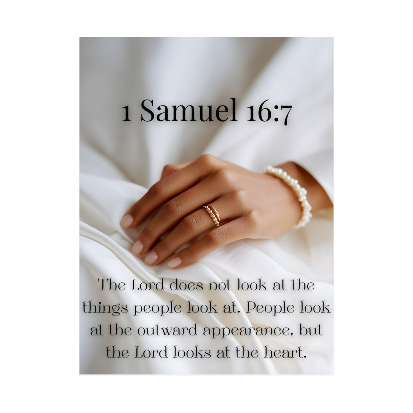 Samuel 16:7 Inspirational Bible Verse Poster, Matte Wall Art, Christian Decor, Encouragement Gift, Home Office Decor