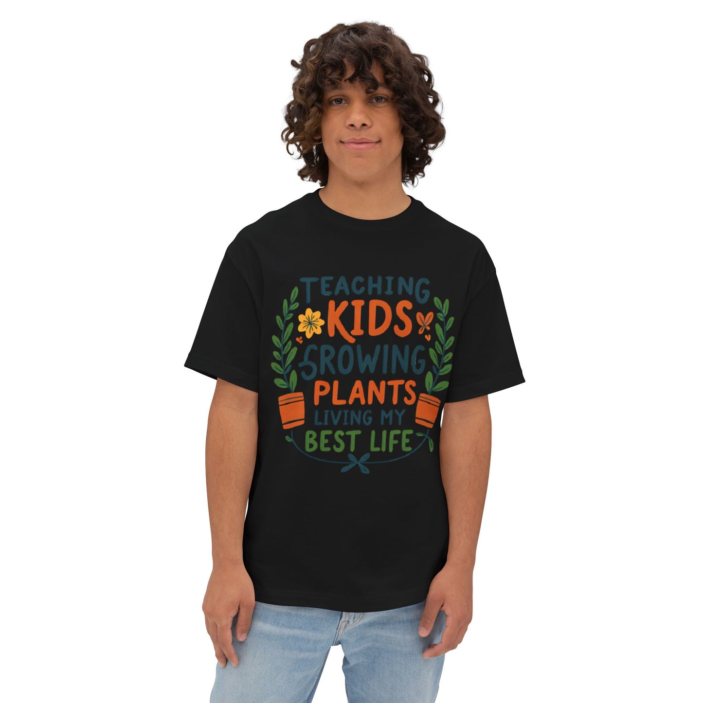 Teacher Plant Lover Oversized Unisex Boxy Tee