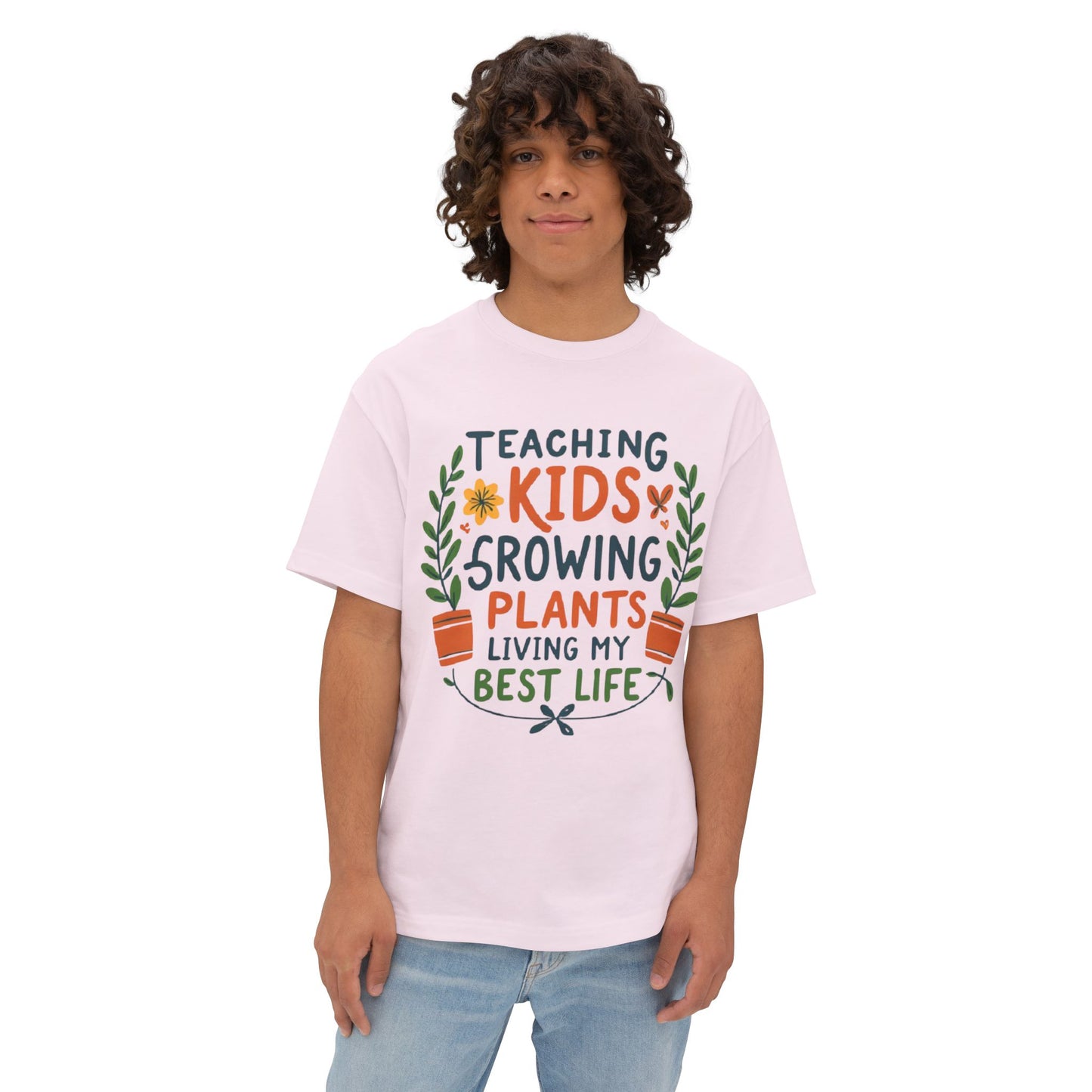 Teacher Plant Lover Oversized Unisex Boxy Tee