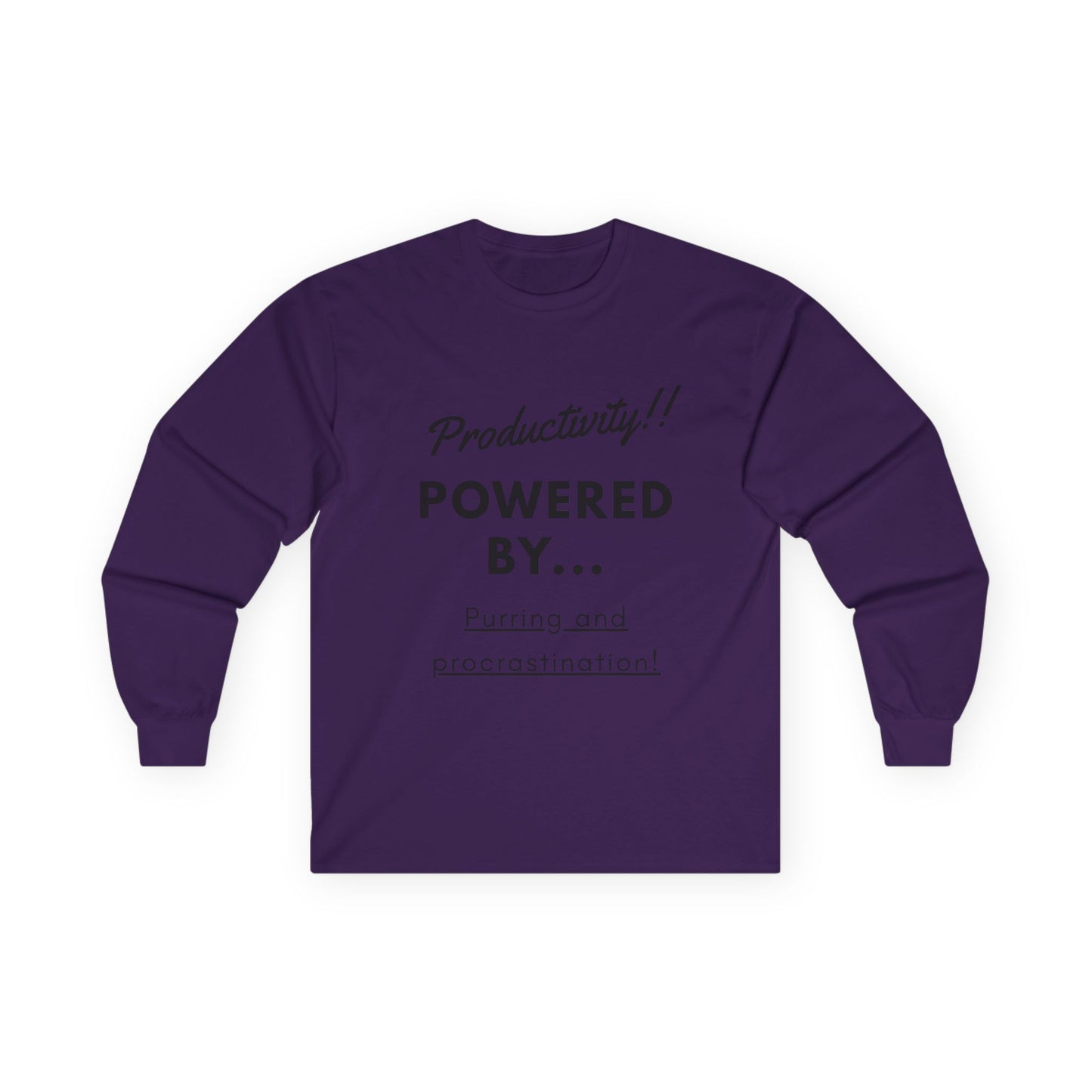 Cat Sweatshirt - Productivity Powered by Purring and Procrastination