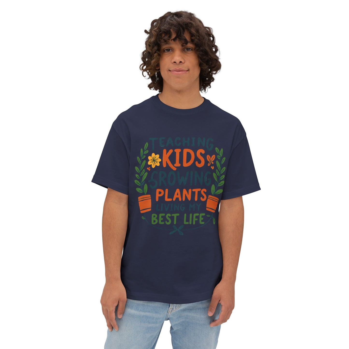 Teacher Plant Lover Oversized Unisex Boxy Tee