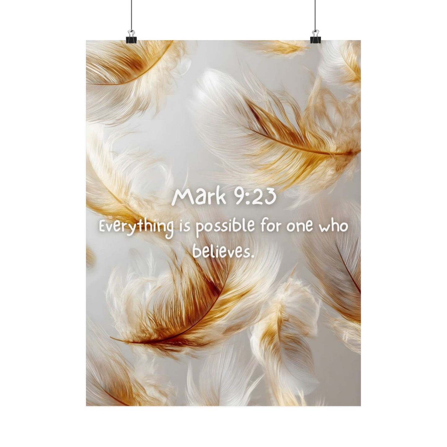 Inspirational Mark 9:23 Wall Art Print, Matte Vertical Posters, Motivational Home Decor, Faith-Based Gift, Bible Verse Art, Affirmation Decor
