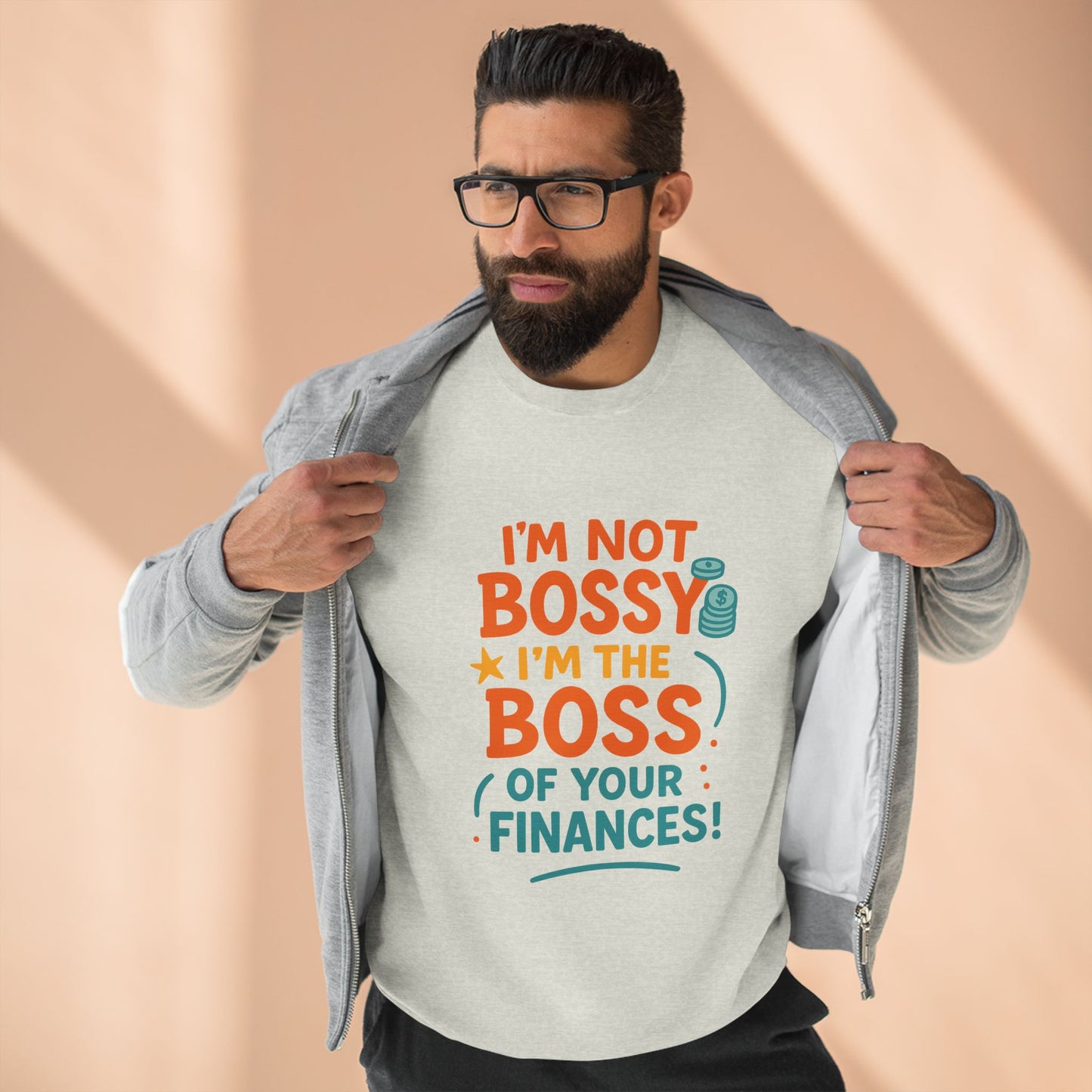 Financial Boss Unisex Sweatshirt, Funny Gift, Budgeting Humor, Cozy Casual Wear, Birthday Present, Office Attire
