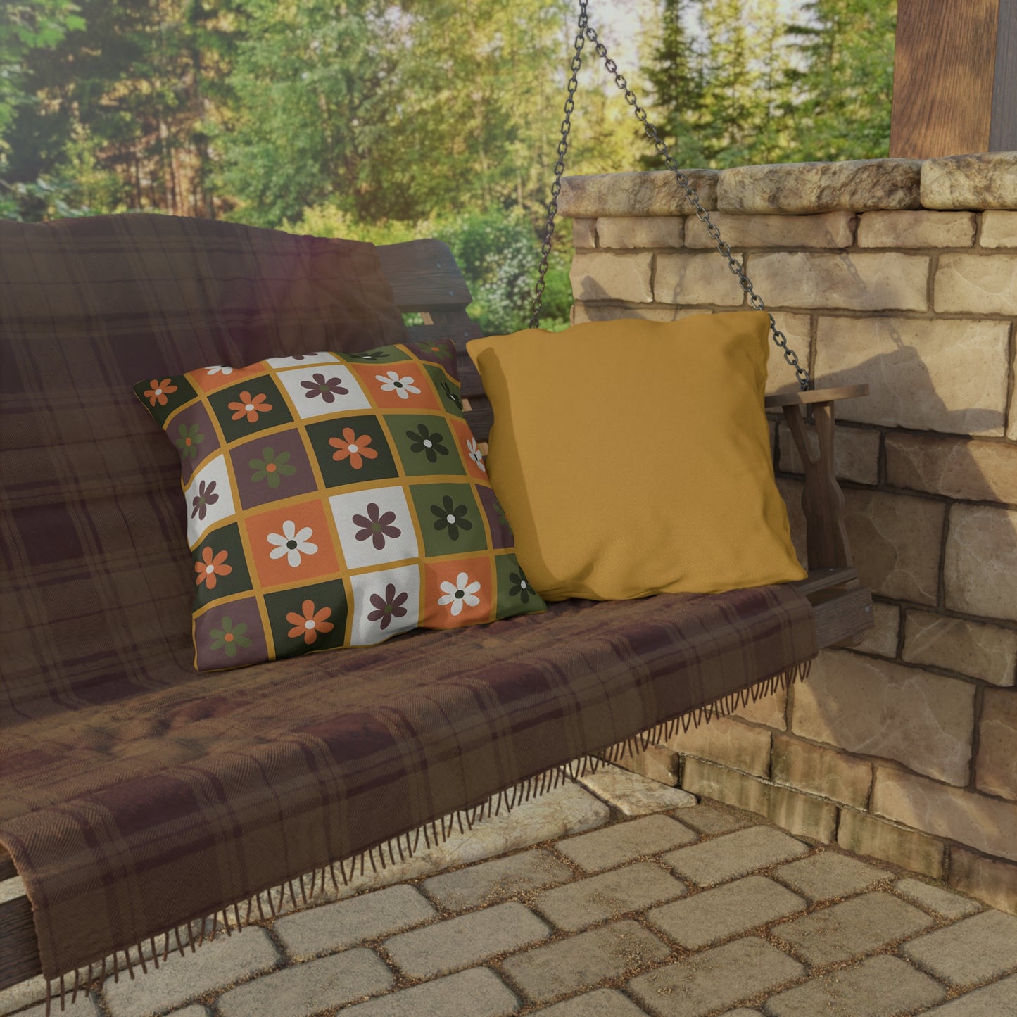 Cozy Outdoor Fall Pillows, Decorative Garden Cushions, Fall Home Decor, Patio Accessories, Seasonal Outdoor Living, Vibrant Floral Patterns