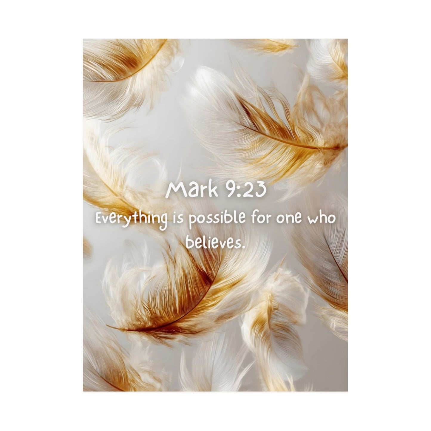 Inspirational Mark 9:23 Wall Art Print, Matte Vertical Posters, Motivational Home Decor, Faith-Based Gift, Bible Verse Art, Affirmation Decor
