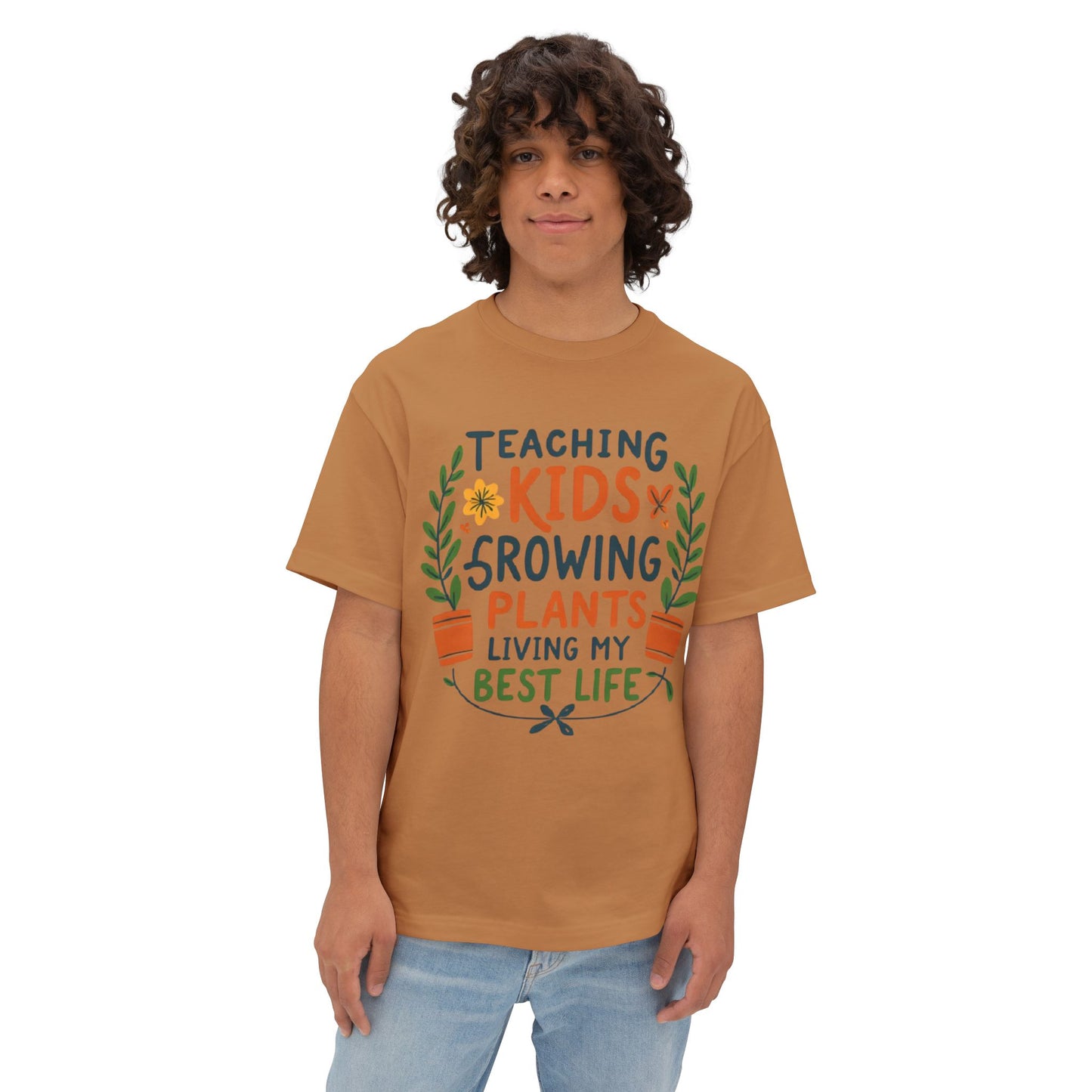 Teacher Plant Lover Oversized Unisex Boxy Tee