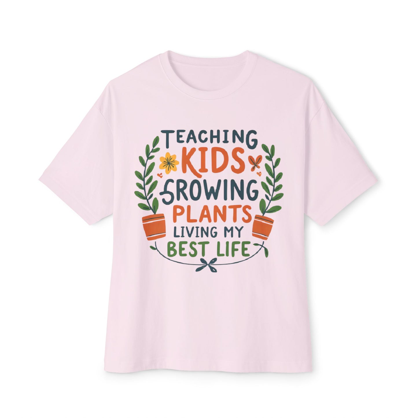 Teacher Plant Lover Oversized Unisex Boxy Tee