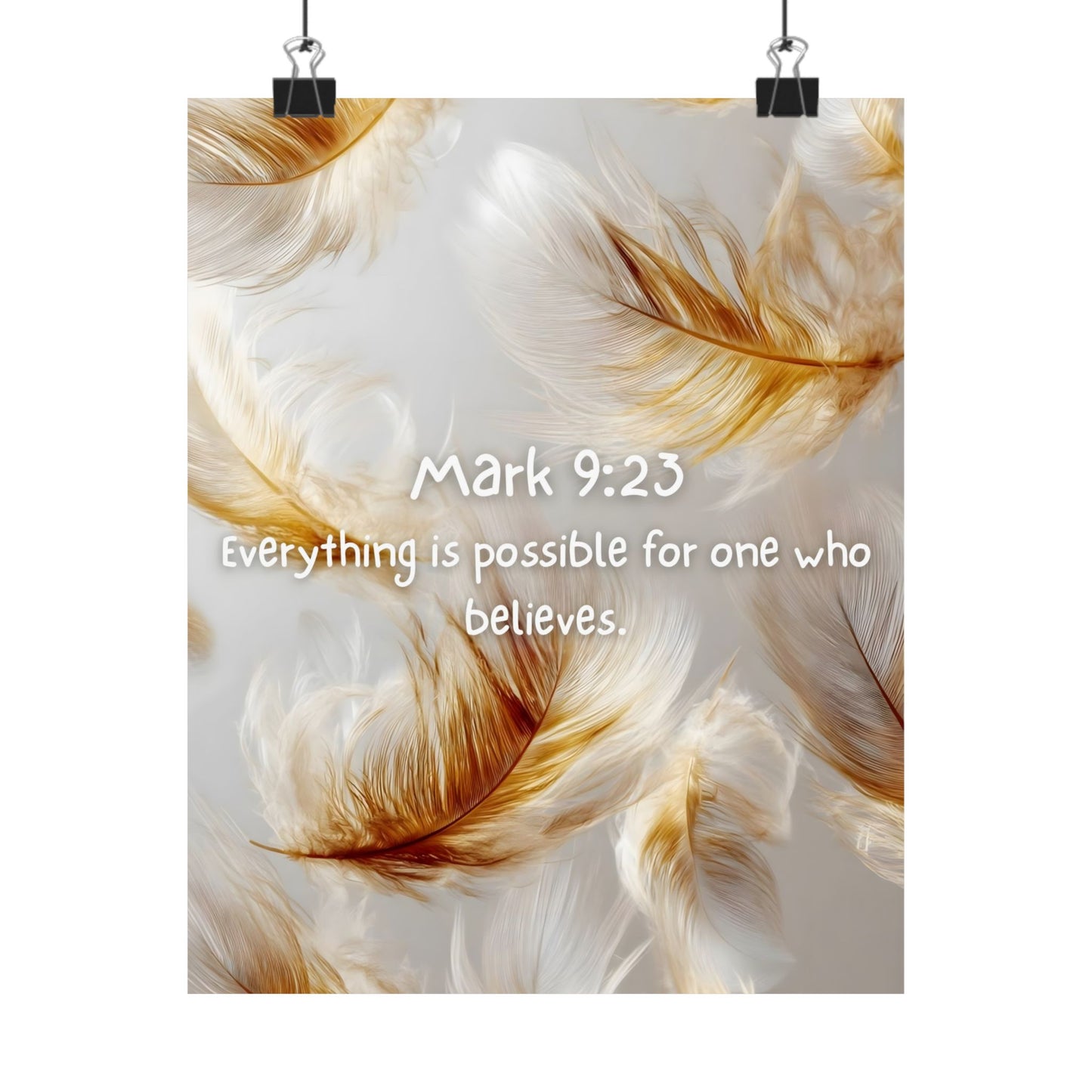 Inspirational Mark 9:23 Wall Art Print, Matte Vertical Posters, Motivational Home Decor, Faith-Based Gift, Bible Verse Art, Affirmation Decor