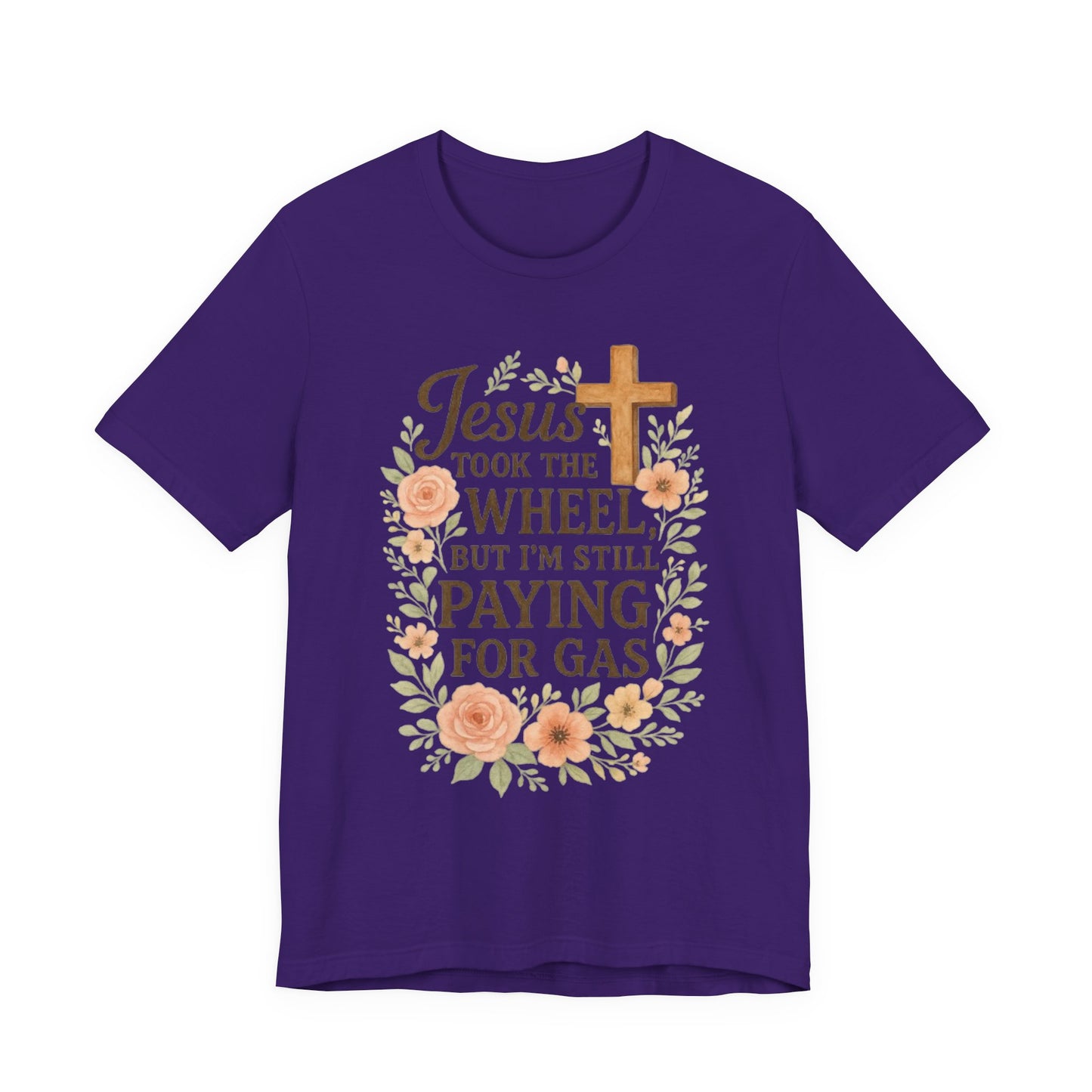 Christian Humor T-Shirt, Jesus Took The Wheel Tee, Funny Faith Shirt, Gift for Believers, Unisex Casual Tee