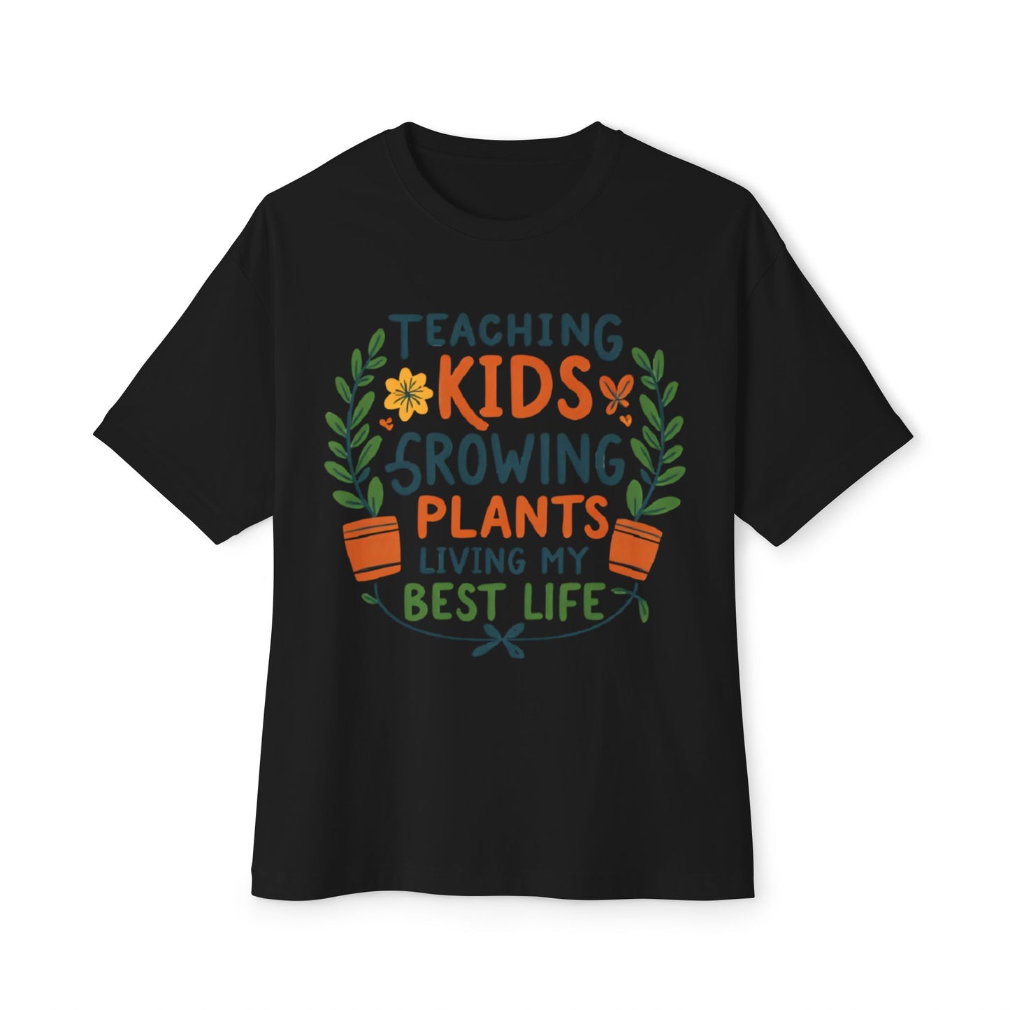 Teacher Plant Lover Oversized Unisex Boxy Tee