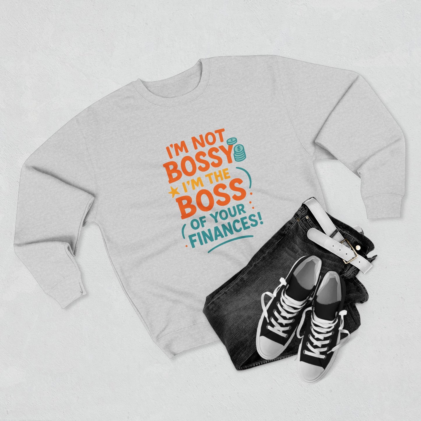 Financial Boss Unisex Sweatshirt, Funny Gift, Budgeting Humor, Cozy Casual Wear, Birthday Present, Office Attire