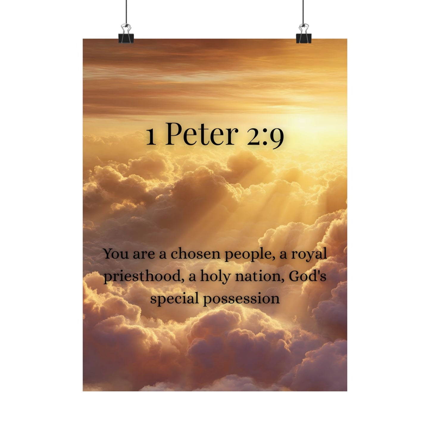 Faith 1 Peter 2:9 Matte Vertical Posters | Uplifting Wall Art, Bible Quote Decor, Spiritual Home Accessory, Motivational Gift