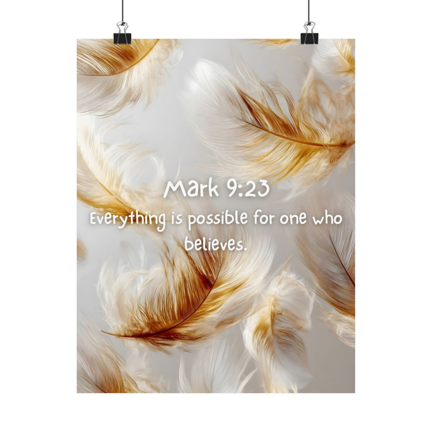 Inspirational Mark 9:23 Wall Art Print, Matte Vertical Posters, Motivational Home Decor, Faith-Based Gift, Bible Verse Art, Affirmation Decor
