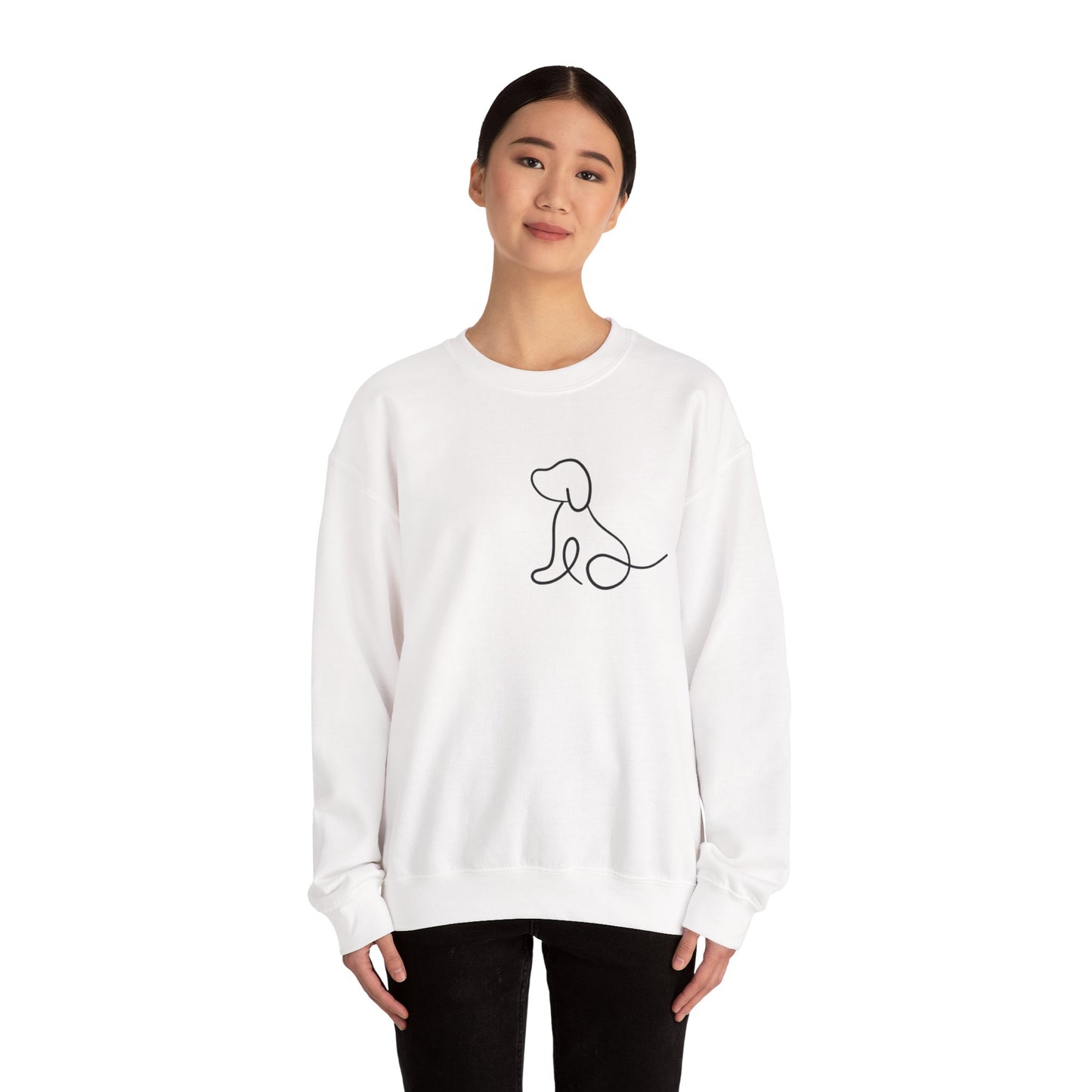 Dog Silhouette Crewneck Sweatshirt for Pet Lovers, Cozy Gift for Dog Owners, Casual Wear, Adoption Awareness, Dog-Themed Apparel
