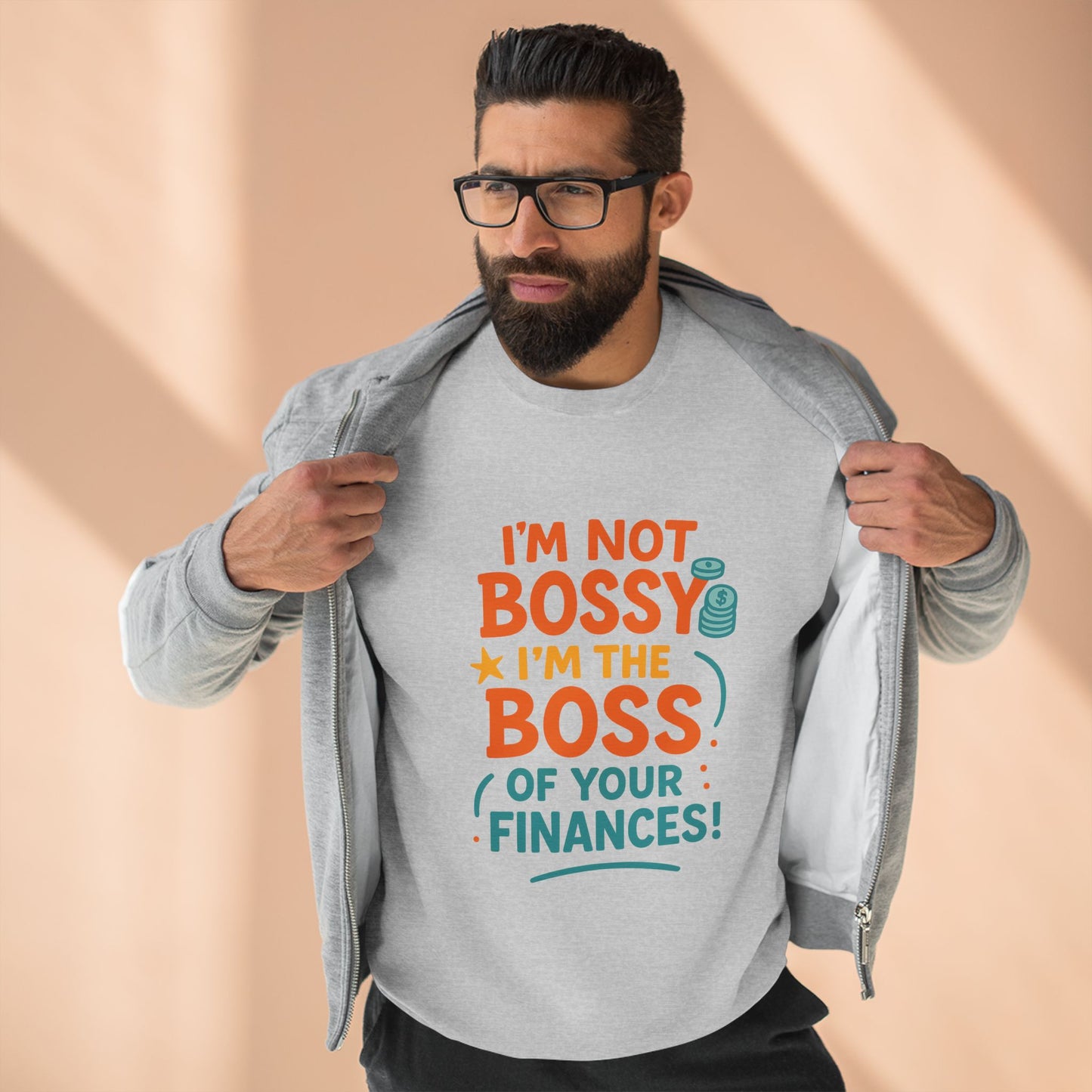 Financial Boss Unisex Sweatshirt, Funny Gift, Budgeting Humor, Cozy Casual Wear, Birthday Present, Office Attire