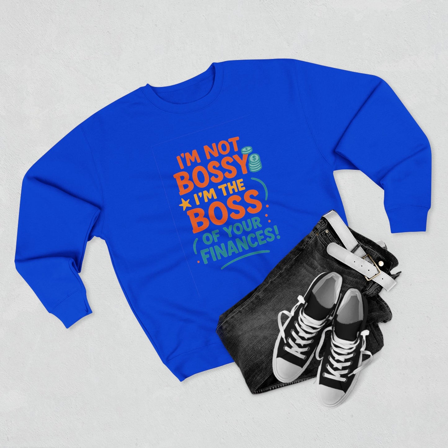 Financial Boss Unisex Sweatshirt, Funny Gift, Budgeting Humor, Cozy Casual Wear, Birthday Present, Office Attire