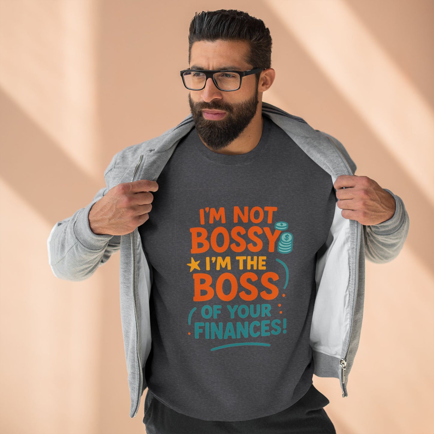 Financial Boss Unisex Sweatshirt, Funny Gift, Budgeting Humor, Cozy Casual Wear, Birthday Present, Office Attire
