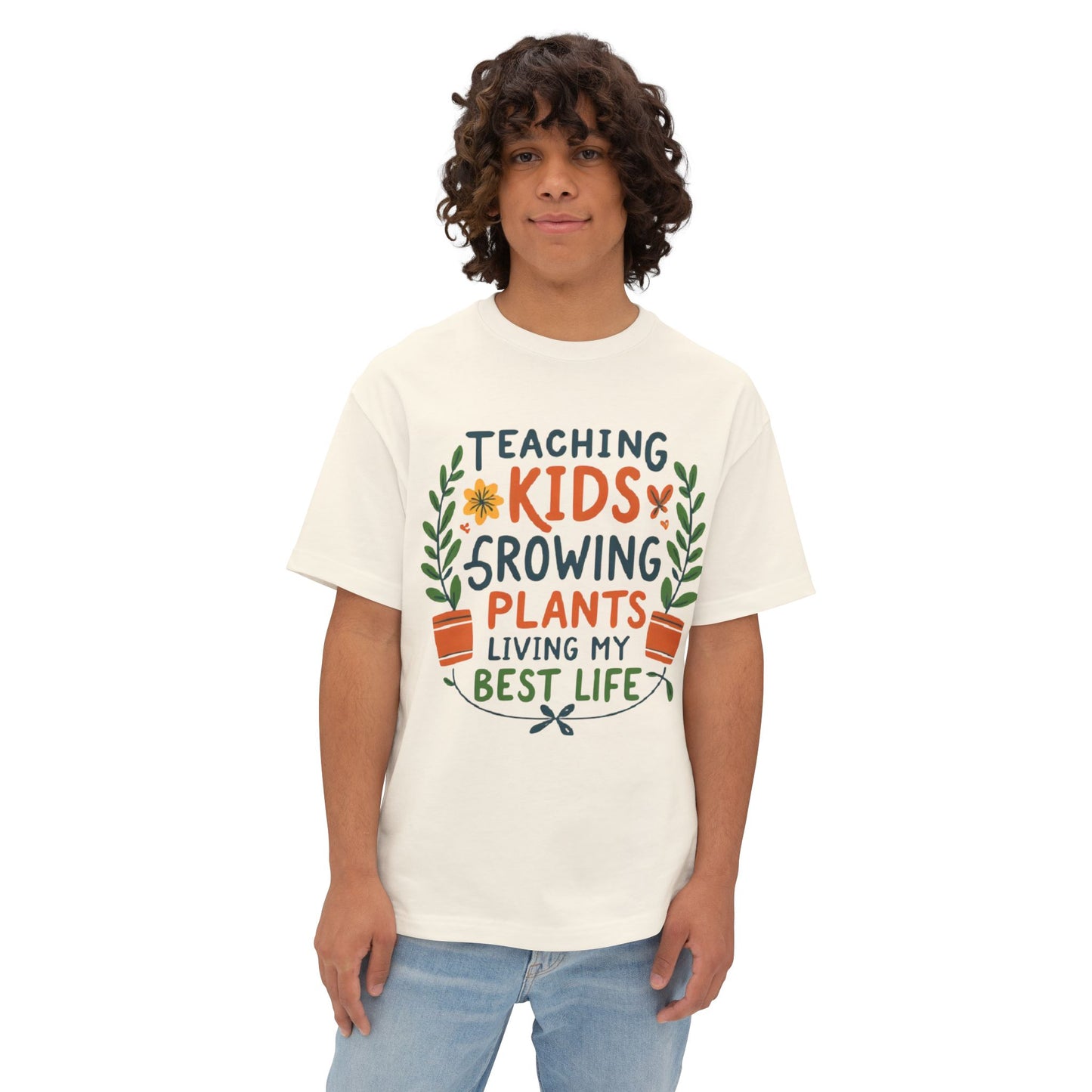 Teacher Plant Lover Oversized Unisex Boxy Tee