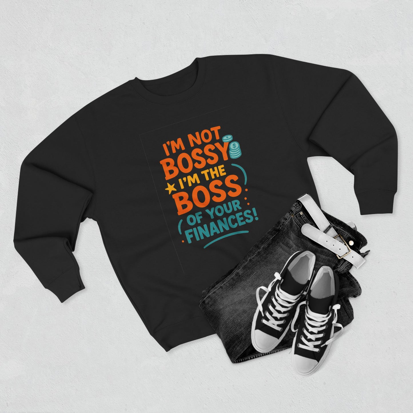 Financial Boss Unisex Sweatshirt, Funny Gift, Budgeting Humor, Cozy Casual Wear, Birthday Present, Office Attire