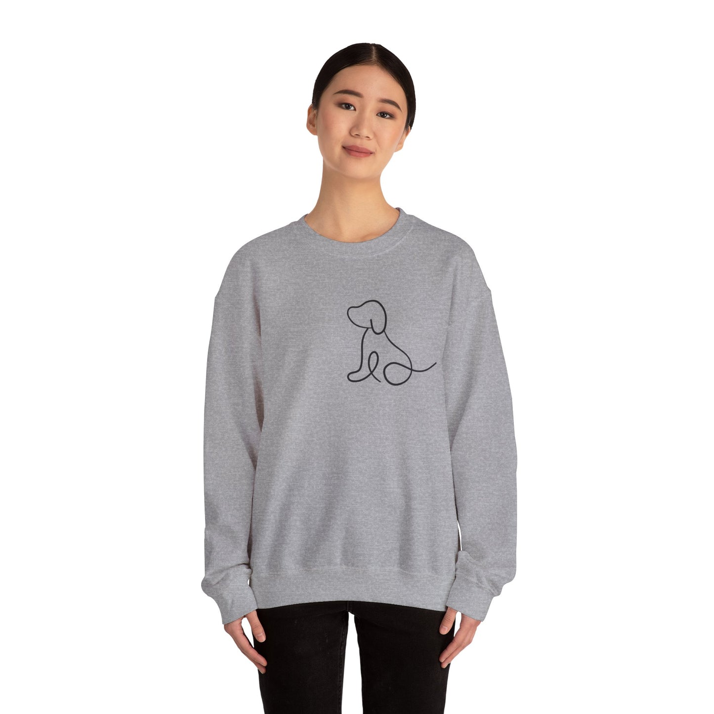 Dog Silhouette Crewneck Sweatshirt for Pet Lovers, Cozy Gift for Dog Owners, Casual Wear, Adoption Awareness, Dog-Themed Apparel