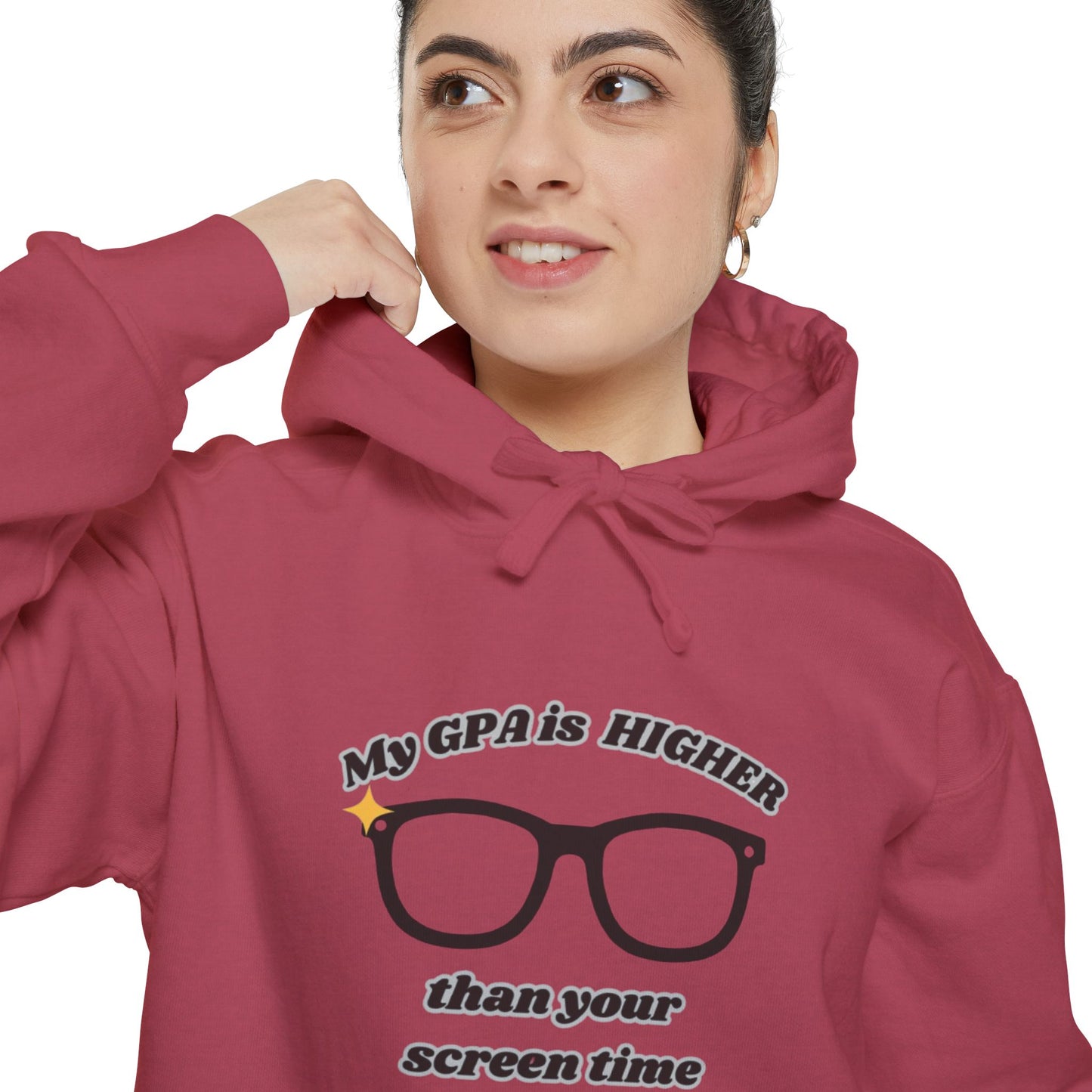 Humorous Student Hoodie: My GPA is HIGHER than Your Screen Time, Funny Gift for College Students, Back to School, Study Motivation Apparel