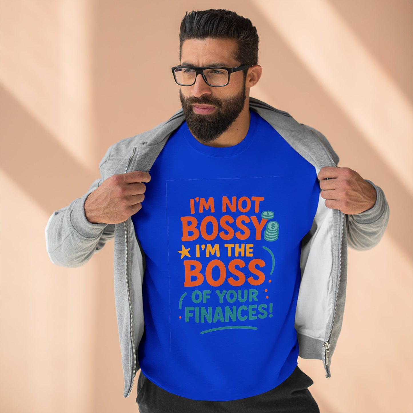 Financial Boss Unisex Sweatshirt, Funny Gift, Budgeting Humor, Cozy Casual Wear, Birthday Present, Office Attire