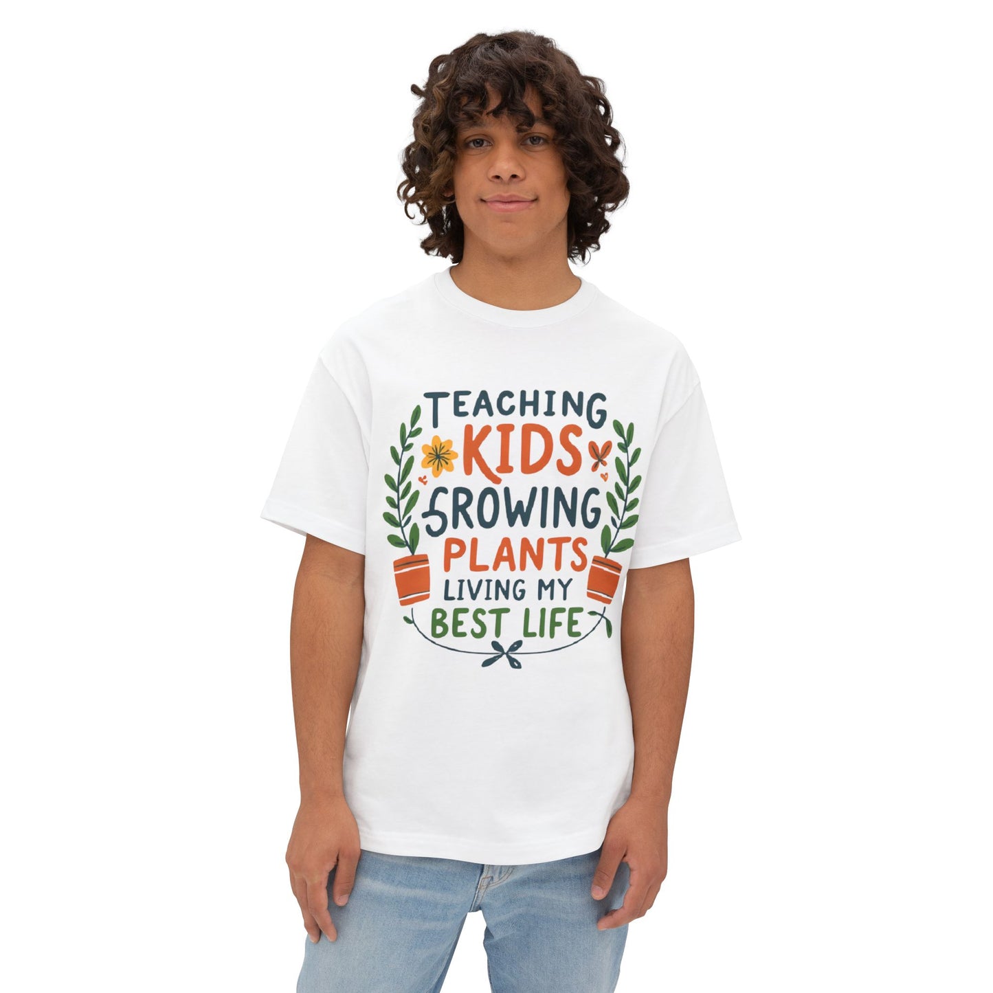 Teacher Plant Lover Oversized Unisex Boxy Tee