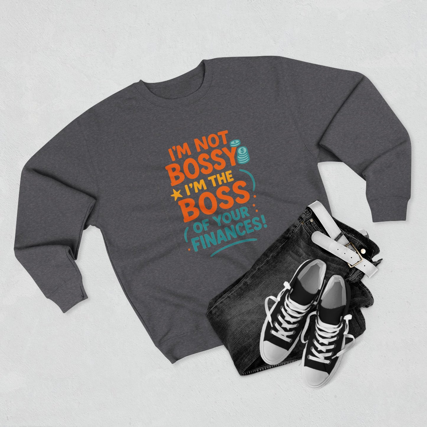 Financial Boss Unisex Sweatshirt, Funny Gift, Budgeting Humor, Cozy Casual Wear, Birthday Present, Office Attire