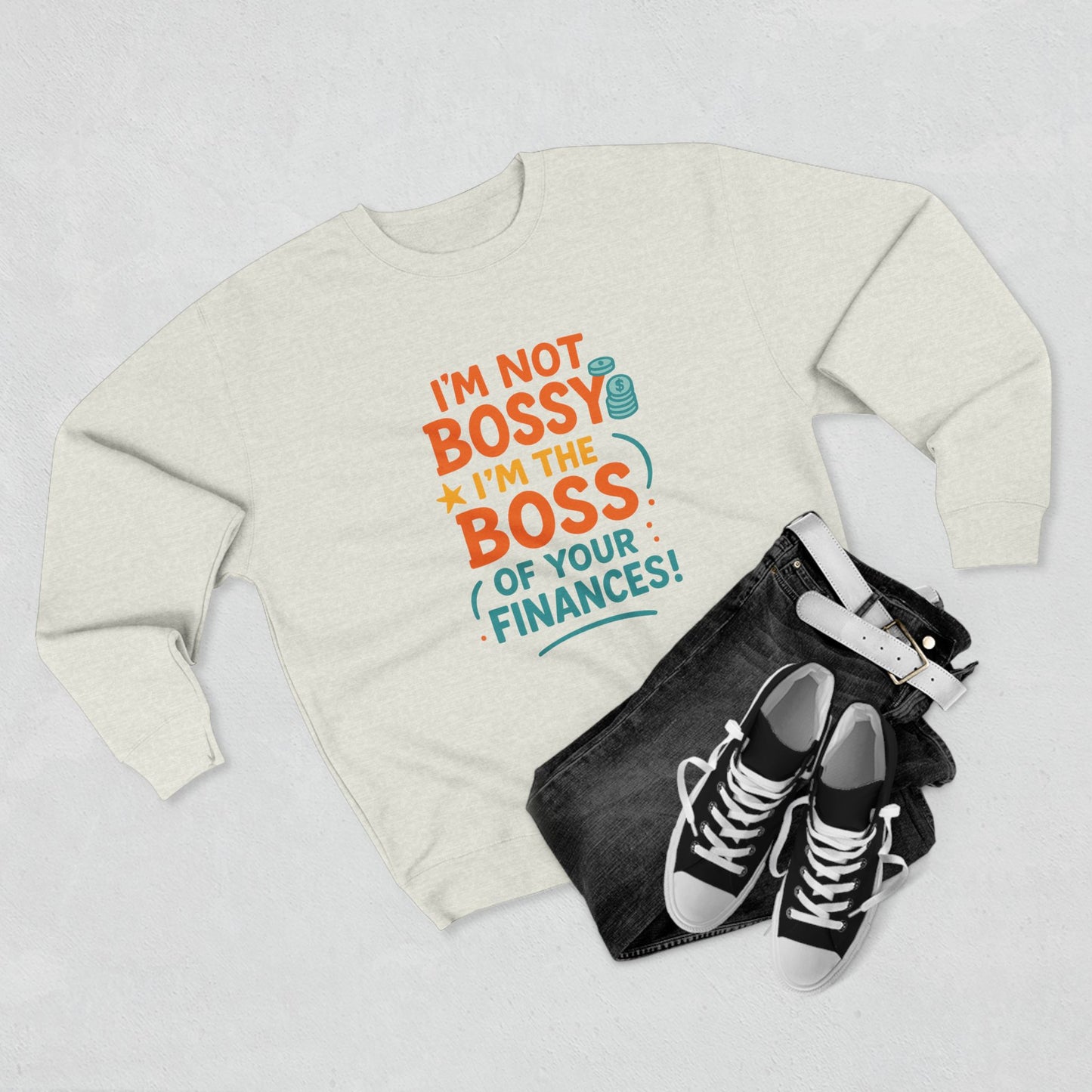 Financial Boss Unisex Sweatshirt, Funny Gift, Budgeting Humor, Cozy Casual Wear, Birthday Present, Office Attire