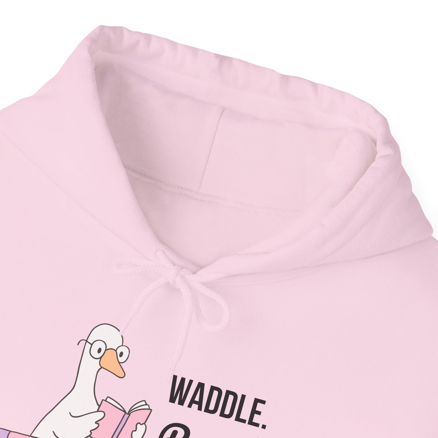 Waddle. Read. Repeat. Hoodie - Cozy Unisex Sweatshirt for Book Lovers, Perfect Gift for Readers, Casual Wear, Literary Apparel, Funny Gift