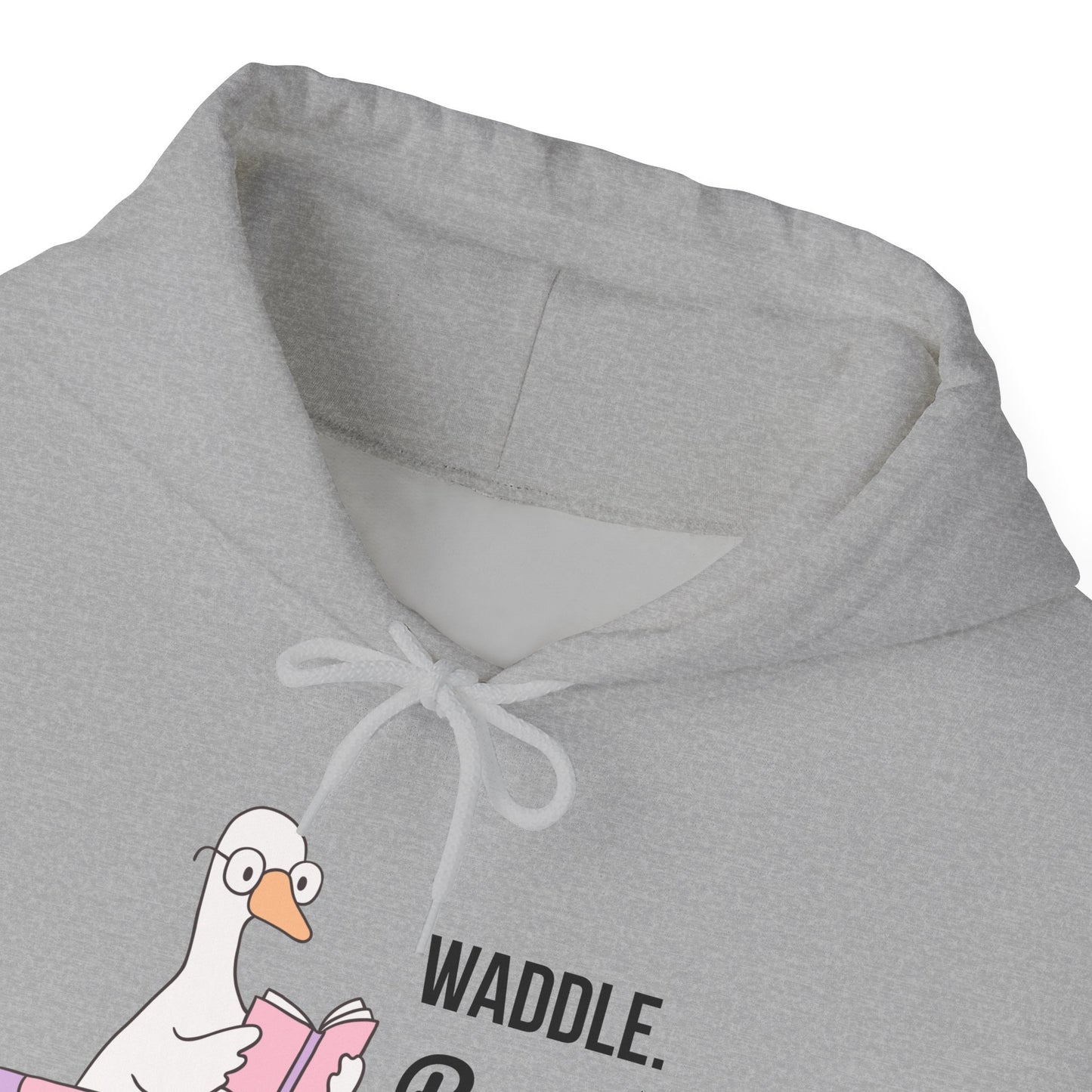 Waddle. Read. Repeat. Hoodie - Cozy Unisex Sweatshirt for Book Lovers, Perfect Gift for Readers, Casual Wear, Literary Apparel, Funny Gift
