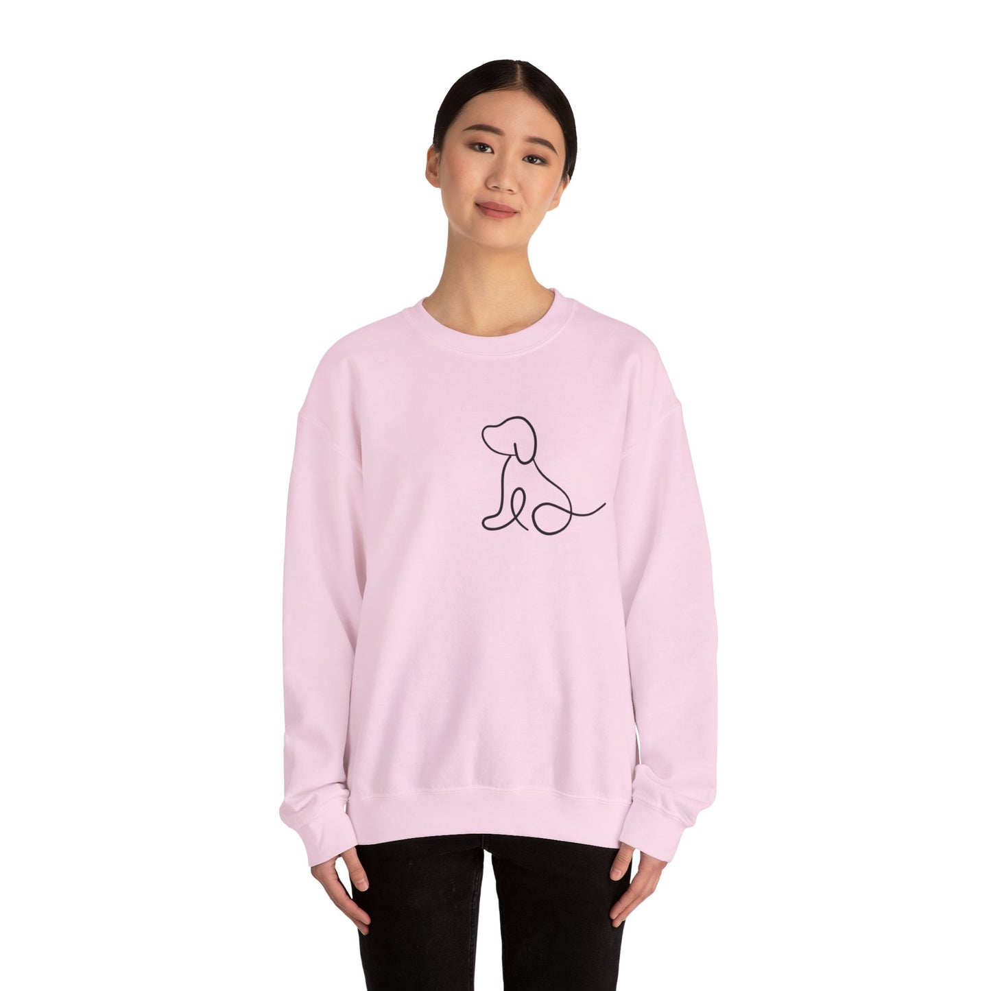 Dog Silhouette Crewneck Sweatshirt for Pet Lovers, Cozy Gift for Dog Owners, Casual Wear, Adoption Awareness, Dog-Themed Apparel