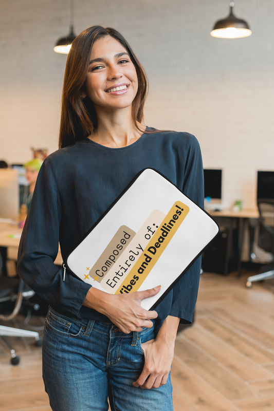 Vibes and Deadlines Laptop Sleeve | Trendy Computer Case, Gift for Students, Office Accessory, College Essentials, Funny Laptop Cover