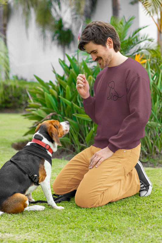 Dog Silhouette Crewneck Sweatshirt for Pet Lovers, Cozy Gift for Dog Owners, Casual Wear, Adoption Awareness, Dog-Themed Apparel