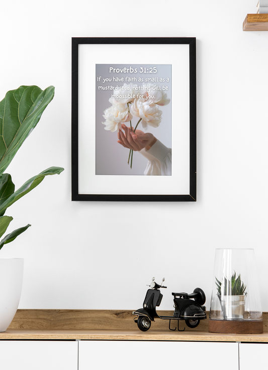 Proverbs 31:25 Inspirational Wall Art Print, Motivational Home Decor, Proverbs 31:25 Poster, Faith-Based Gift, Modern Typography