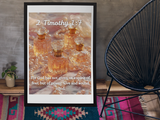 2 Timothy 1:7 Poster, Bible Quote Poster, Motivational Wall Art, Christian Decor, Home Office Print, Gift for Encouragement