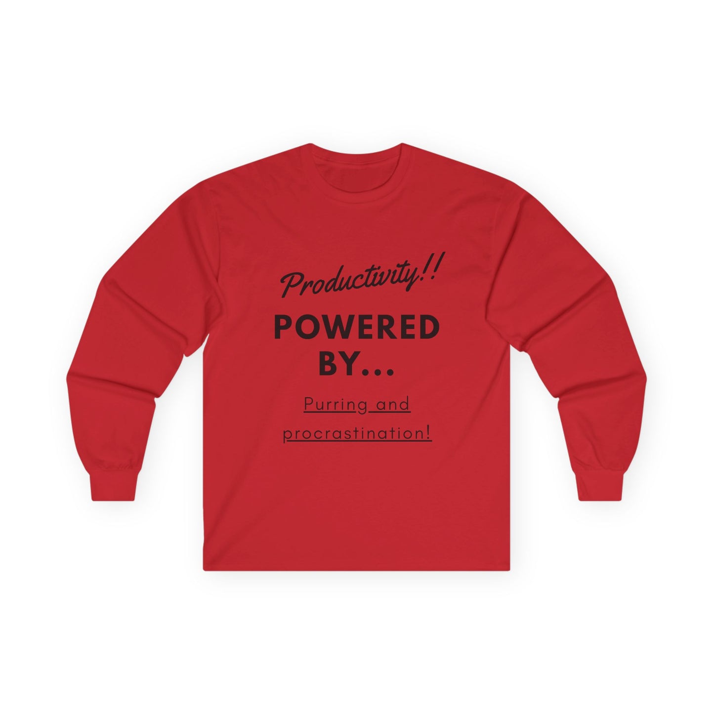 Cat Sweatshirt - Productivity Powered by Purring and Procrastination
