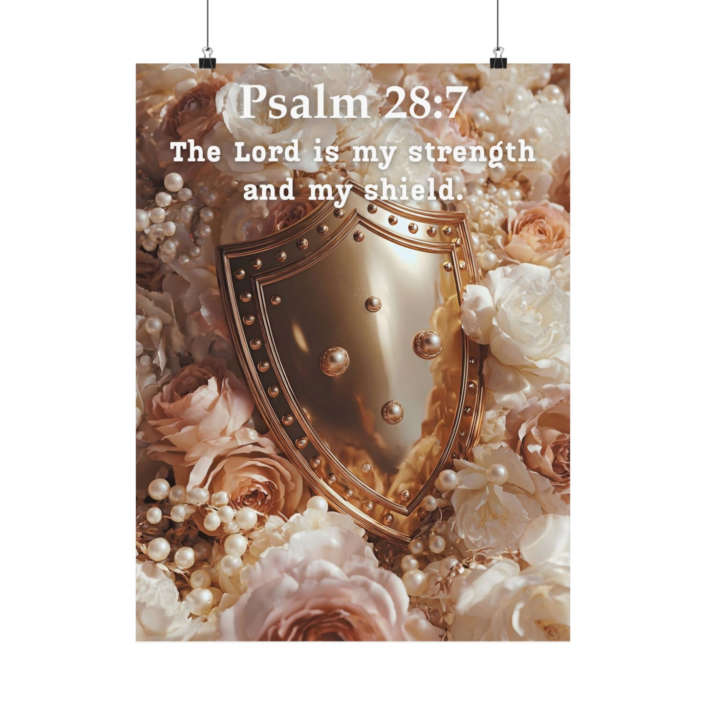 Psalms 28:7 Matte Vertical Bible Poster, Motivational Wall Art, Christian Decor, Home & Office Decoration