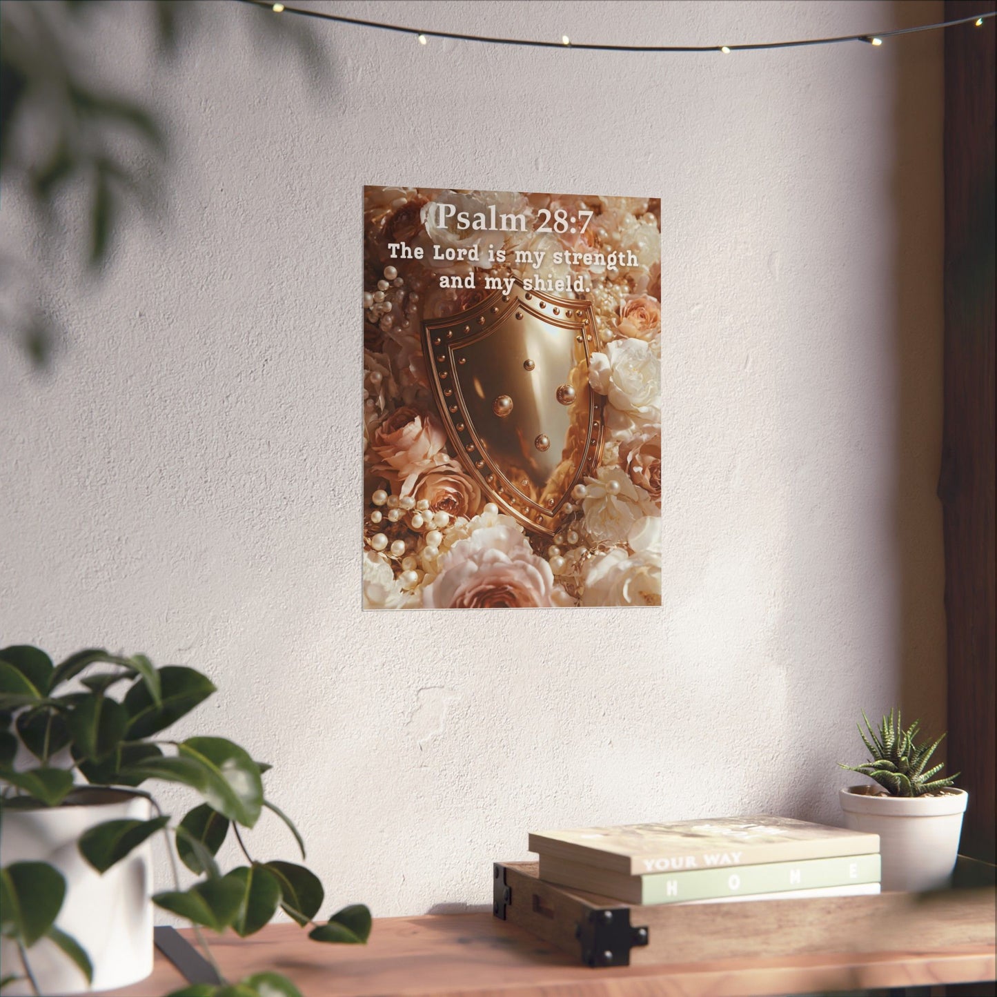 Psalms 28:7 Matte Vertical Bible Poster, Motivational Wall Art, Christian Decor, Home & Office Decoration