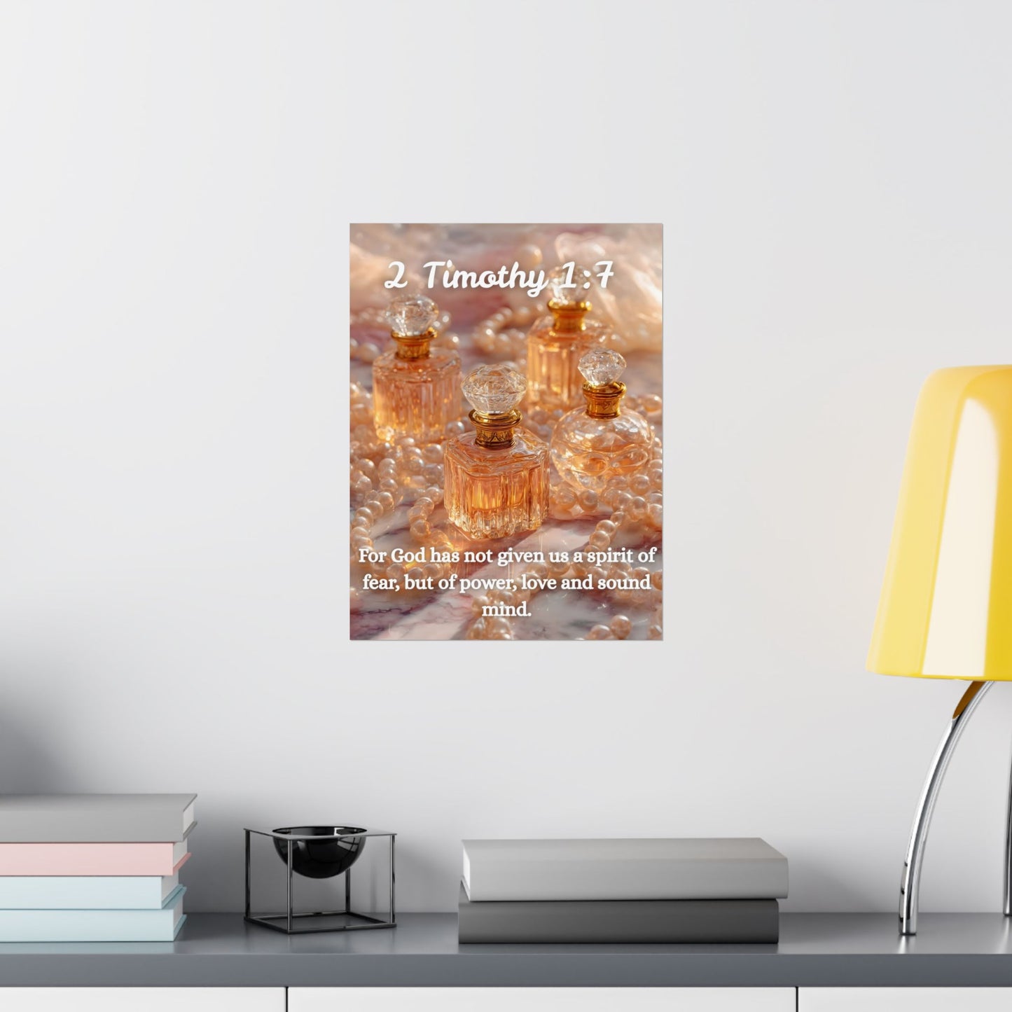 2 Timothy 1:7 Poster, Bible Quote Poster, Motivational Wall Art, Christian Decor, Home Office Print, Gift for Encouragement