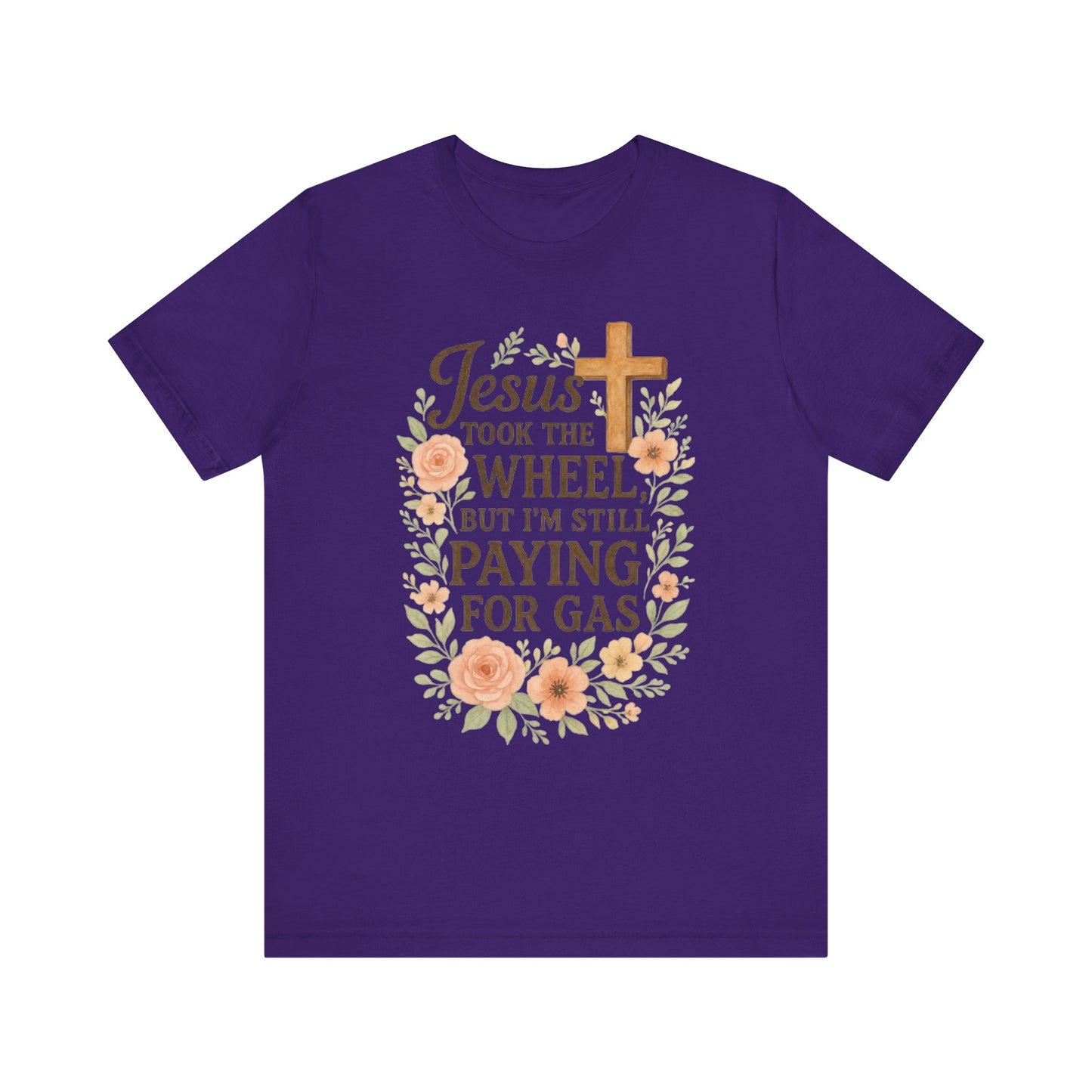 Christian Humor T-Shirt, Jesus Took The Wheel Tee, Funny Faith Shirt, Gift for Believers, Unisex Casual Tee