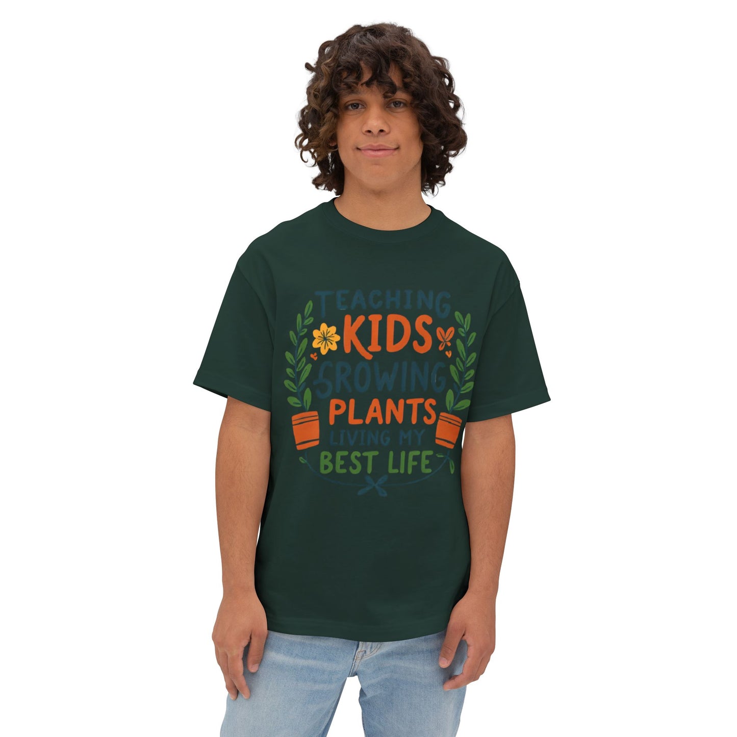 Teacher Plant Lover Oversized Unisex Boxy Tee