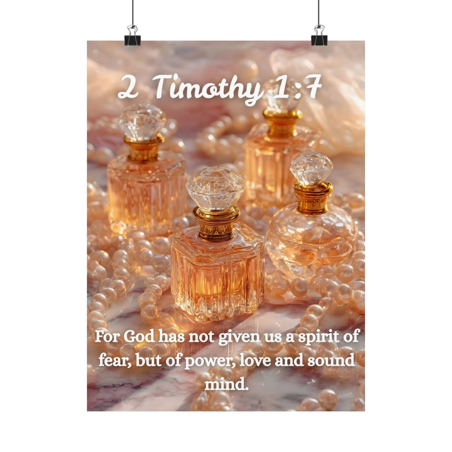 2 Timothy 1:7 Poster, Bible Quote Poster, Motivational Wall Art, Christian Decor, Home Office Print, Gift for Encouragement
