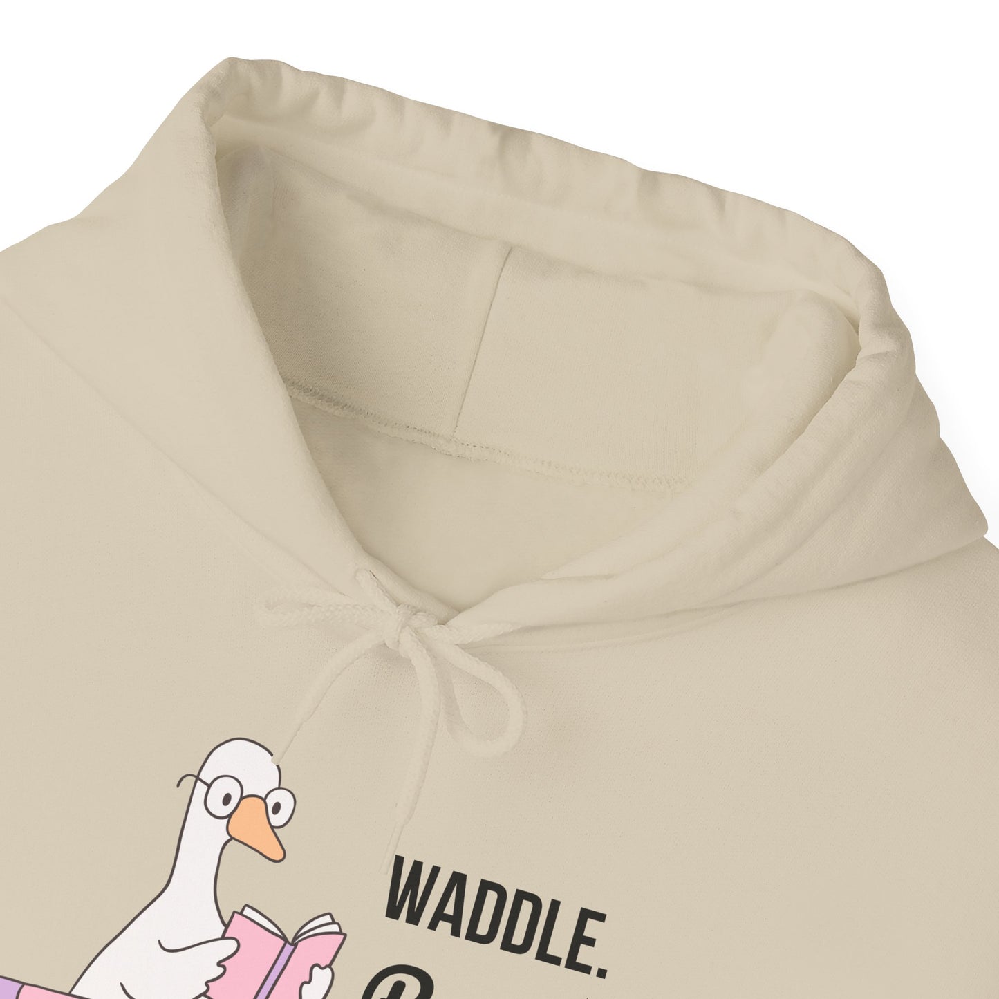Waddle. Read. Repeat. Hoodie - Cozy Unisex Sweatshirt for Book Lovers, Perfect Gift for Readers, Casual Wear, Literary Apparel, Funny Gift
