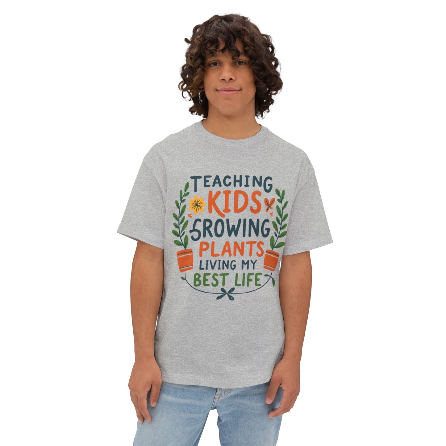 Teacher Plant Lover Oversized Unisex Boxy Tee