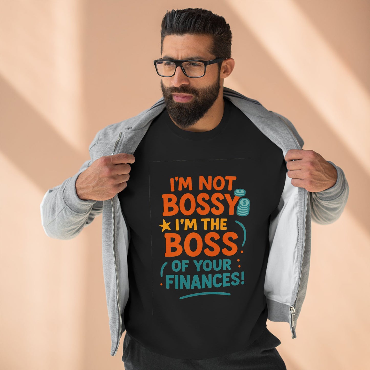Financial Boss Unisex Sweatshirt, Funny Gift, Budgeting Humor, Cozy Casual Wear, Birthday Present, Office Attire